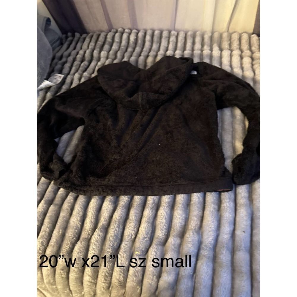 Northface black oso/osito furry fuzzy hooded zip up Jacket/coat small